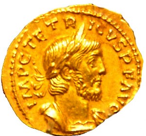 Gold piece of Tetricus, found in Leuna (Saxony)